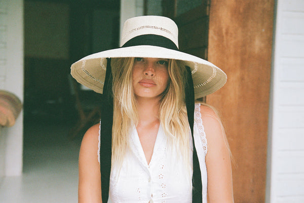 Paloma Sun Hat - Straw Boater Hat in Natural