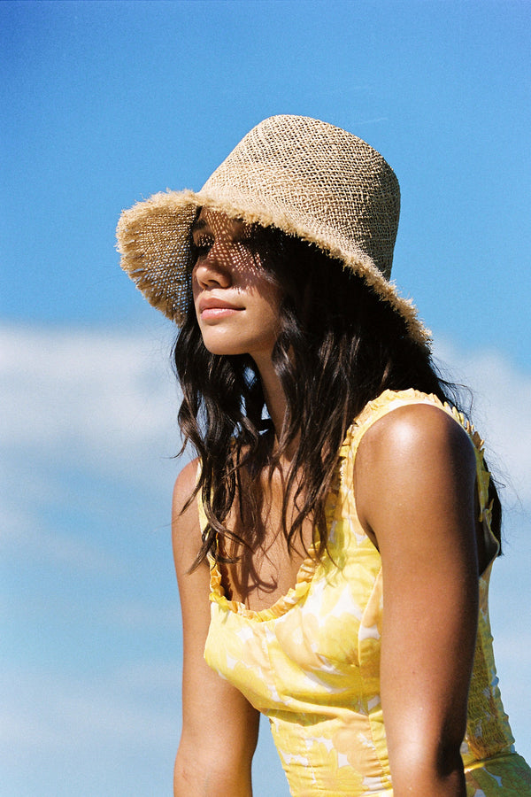 Reef Bucket - Straw Bucket Hat in Natural