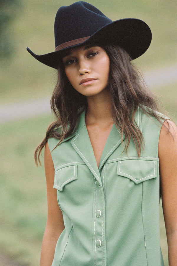 Wilder Cowboy - Wool Felt Cowboy Hat in Black