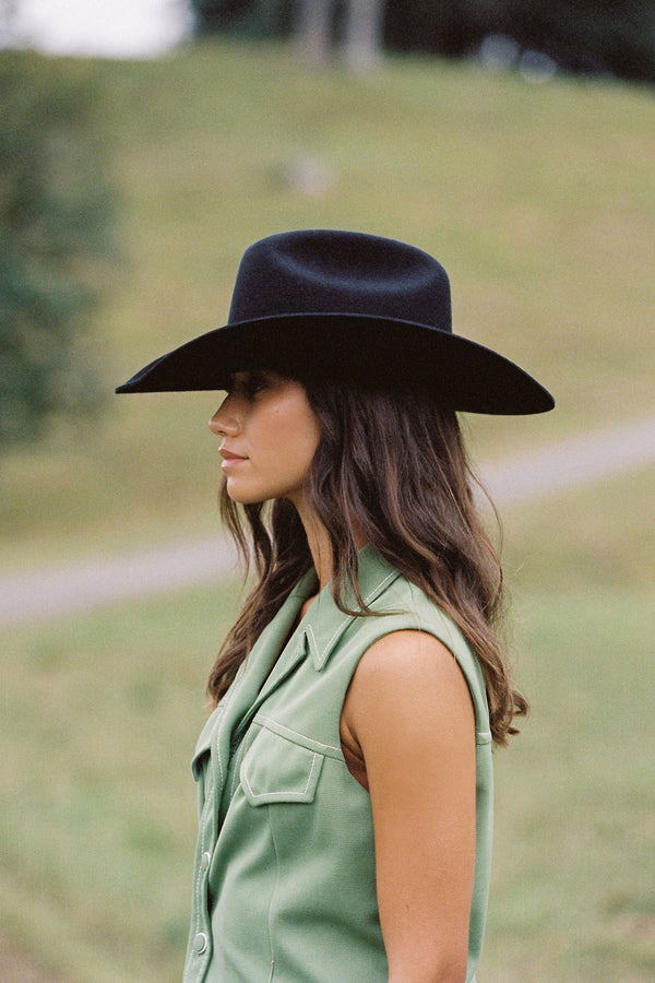 Wilder Cowboy - Wool Felt Cowboy Hat in Black