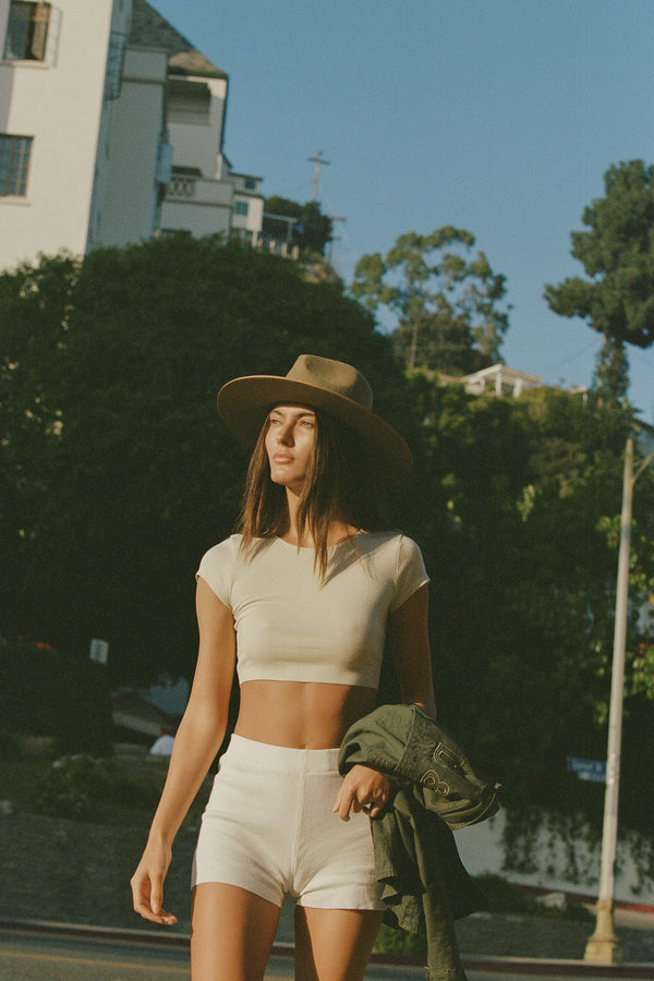 Teak Rancher - Wool Felt Fedora Hat in Brown