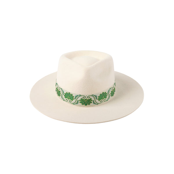 Ivy Beverly - Wool Felt Fedora Hat in White