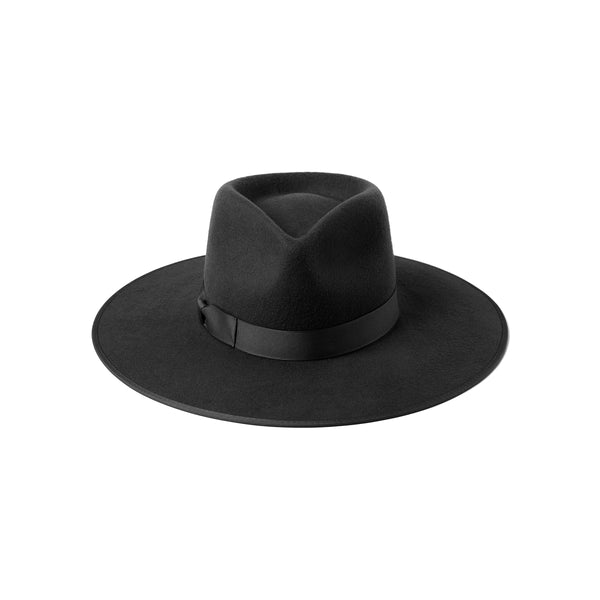 Noir Rancher - Wool Felt Fedora Hat in Black