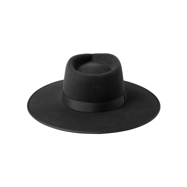 Noir Rancher - Wool Felt Fedora Hat in Black