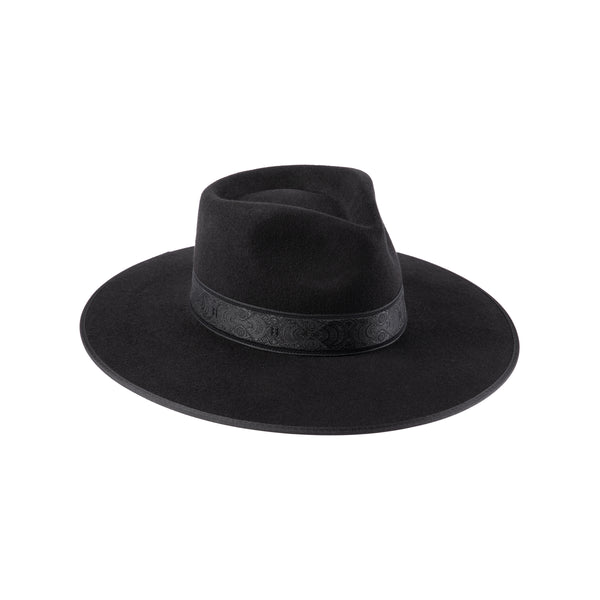 Womens Noir Rancher Special - Wool Felt Fedora Hat in Black