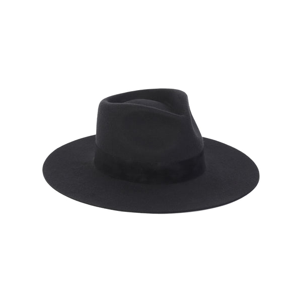 Mens The Mirage - Wool Felt Fedora Hat in Black