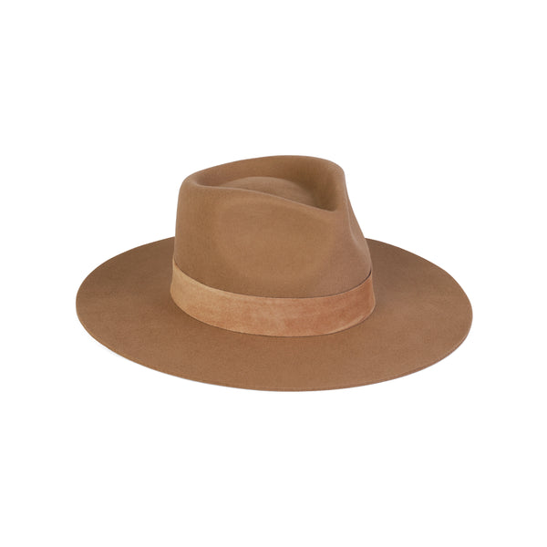 Mens The Mirage - Wool Felt Fedora Hat in Brown