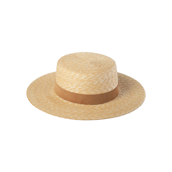 Womens The Spencer Boater - Straw Boater Hat in Natural