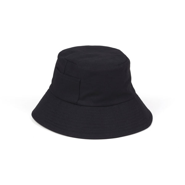 Mens Wave Bucket Hat - Cotton Bucket Hat in Black